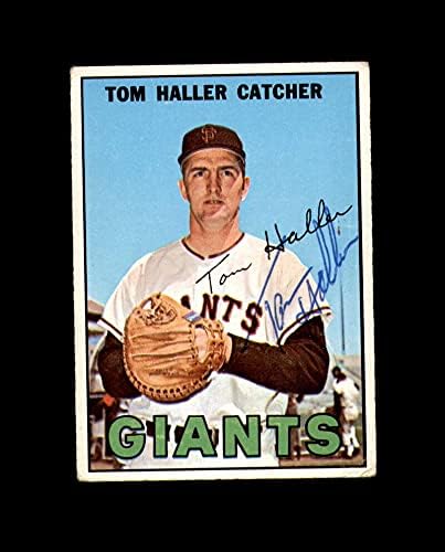 Tom Haller assinou a mão de 1967 Topps San Francisco Giants Autograph
