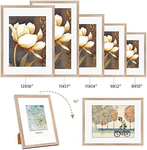 Hoture Picture Frame Conjunto de 5, exibir fotos com bloco ou sem bloco, adequado para pendurar a moldura da galeria de parede