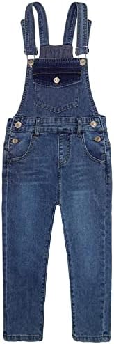 Kidscool Space Baby Little Boys Slim Fit Jeans, Ripped Bib Pocket Fashion Denim Malims