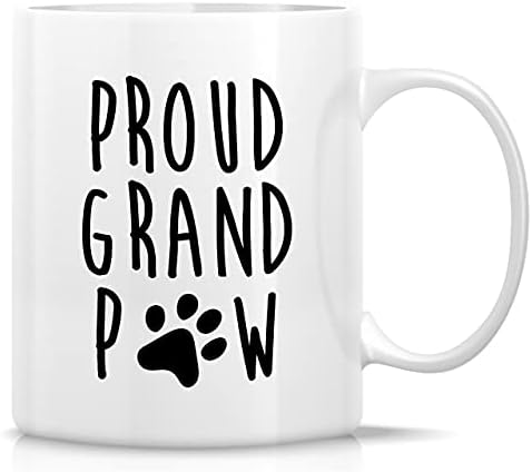 Retreez Funny Caneca - orgulhosa Grand Paw Grandpa Novo cachorro anúncio de cachorro Aors de cães 11 oz canecas de café cerâmica