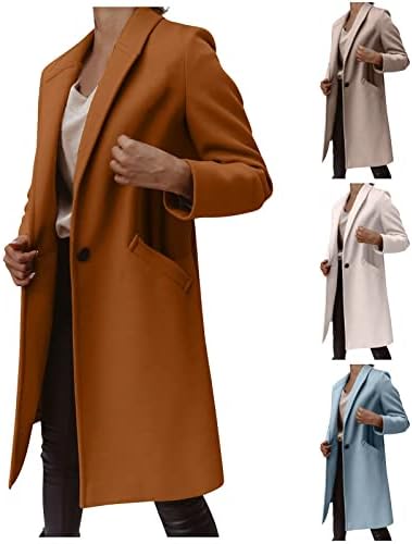 Mulheres de casaco de trincheira zefotim, senhoras elegantes botão sólido de lapela para baixo blazer trabalho casual usa