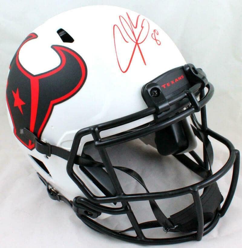 Andre Johnson autografou o Houston Texans f/s Lunar Speed ​​Helmet Autentic Helmet -Jsa W - Capacetes NFL autografados