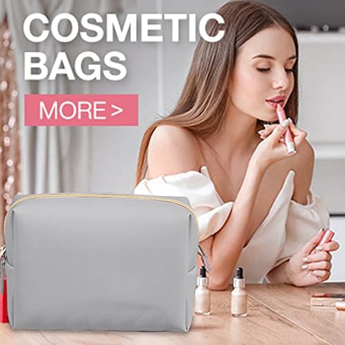 Huajiao grande bolsa cosmética, bolsa de cosméticos Bolsa de cosméticos femininos bolsa de couro de couro PU bolsa de zíper