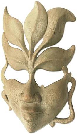 NOVICA Máscara de madeira decorativa, bege