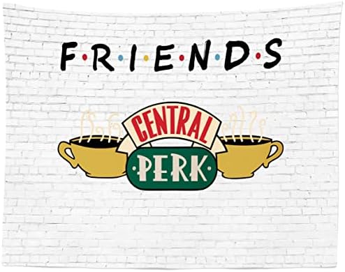 LOCCOR 10X6.5FT Tecido Central Perk Cenário Branco Brick Wall Friends Programa de TV Plano