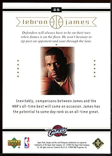 2003 Upper Deck 25 On The Rise LeBron James Rookie Card - Navios em um novo titular