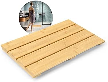 Yitihome Bamboo Wood Bath Batch para banheiro pequeno, tapete de chuveiro de bambu de luxo para uso interno ou externo,