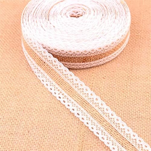 N/A BURLAP LACE Ribbons Pack de 5 linho natural para festa de casamento Várias decorações de férias