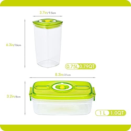 Snugtopia 2 PCs Storage A vácuo Recipientes de vedação, para sucos, leite, vegeta