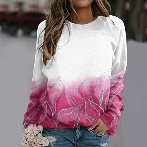 Jjhaevdy feminino pullover liso Sorto de moletom redondo de túnica de manga comprida para leggings Fit Coweathirt