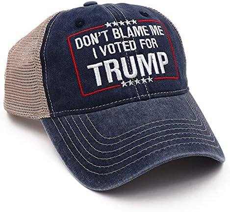 Gedston Trump 2024 Não me culpe os chapéus respiráveis ​​bordados levam o boné de caminhoneiro de beisebol da América