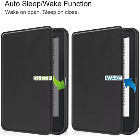 Caso para Kobo Clara 2e 6 2022, o couro mais fino e leve inteligente com o Sleep Alow Sleep Caracterar de capa de couro