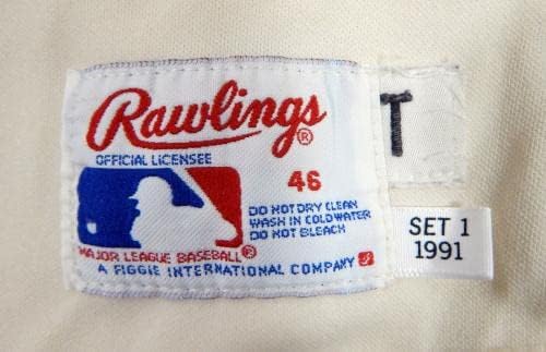 1991 Houston Astros Carl Nichols 28 Jogo usou White Jersey 46 DP35695 - Jerseys MLB usada para jogo MLB