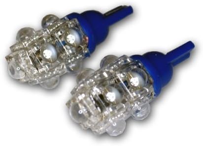Tuningpros ledbw-t10-b9 Aviso de freio lâmpadas LED BULBS T10 CUDELA, 9 FLUX LED Blue 2-PC Conjunto