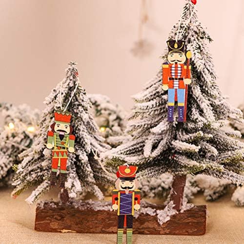NUOBESTETY MISTLETOE Nutcracker Figuras de madeira Figuras de quebras de nozes de Natal Ornamentos de soldados Decorações
