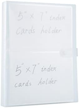 Yoavip 5x7 Index Cards Holder Clear Plastic Organizer Sheets Book Binder 40 Página Hold 160 Cards