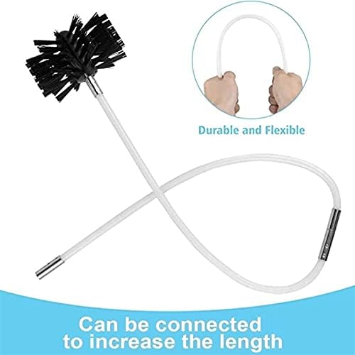 MXDJ 16 polegadas hastes flexíveis Kit de escova de limpeza de chaminé com escova de cabeça de cabeça de cabeça de limpeza de limpeza
