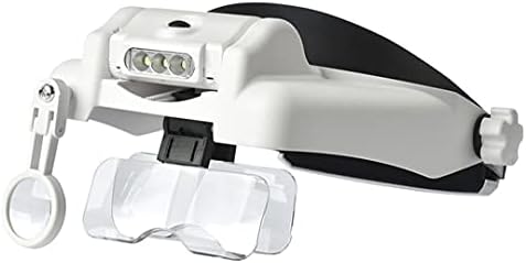Ligna da cabeça da cabeça Multifuncional LoupE LED Montou a lupa de lupa com 5 lentes substituíveis Ferramenta de reparo