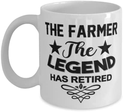 Agricultor caneca, a lenda se aposentou, idéias de presentes exclusivas para o fazendeiro, copo de chá de caneca de café branco