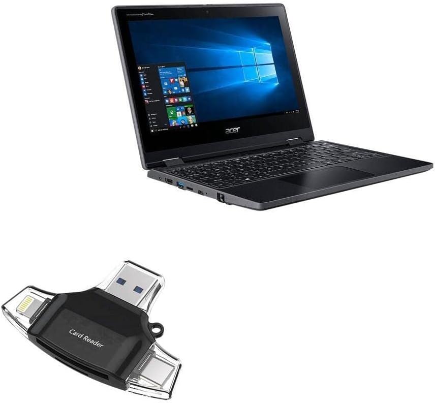 BOXWAVE SMART GADGET Compatível com Acer Travelmate Spin B3 - AllReader SD Card Reader, MicroSD Card Reader SD Compact USB - Jet Black