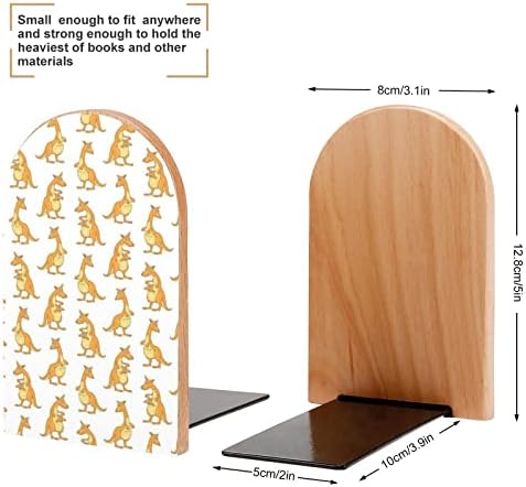 Engraçado Kangoos Bookends Print Wood Livro de madeira termina para Shelve pack de 1 par