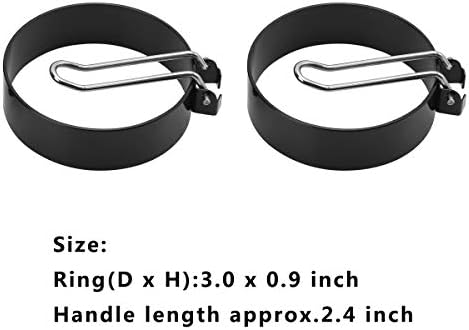 Yizyif 2pcs anéis de ovos antiaderentes sanduíches de panqueca inoxidável