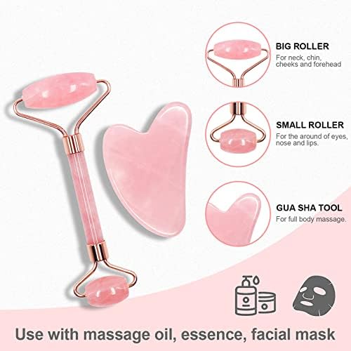 Ferramentas de massagem facial zukimm gua sha, rolo de jade para rosto, rosto de beleza e massageador de olhos, redução de rugas,