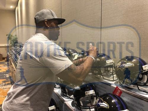 Terrell Suggs assinou o capacete autêntico da NFL Baltimore Ravens - capacetes autografados da NFL