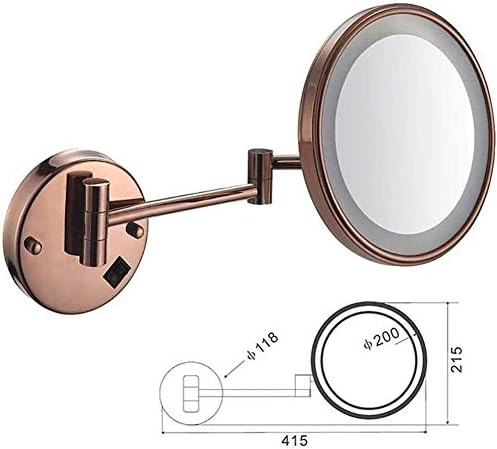 Espelho de maquiagem do espelho de vaidade futeni, espelho cosmético, espelho de barbear, cromada banhada/montada na parede/single-sidel/dobrável/3x