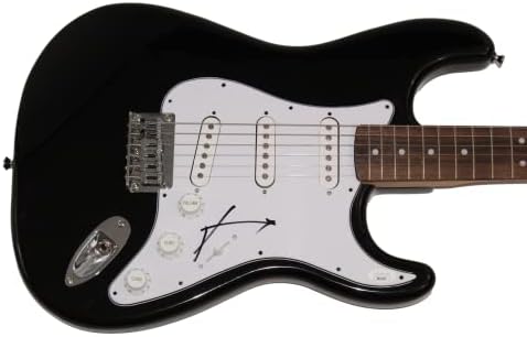 Jared Leto assinou autógrafo em tamanho real Black Fender Stratocaster Guitar Electric A W/ James Spence Authentication