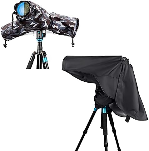Capa de chuva de mangas duplas de camuflagem + capa de chuva longa: câmera protetor à prova de poeira para pássaros