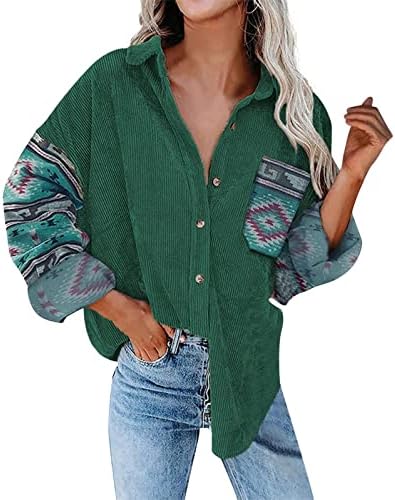 Casacos de inverno rvide para mulheres Moda Mulheres Mistura de lã xadrez xadrez de manga comprida Button Down Shaket Jacket