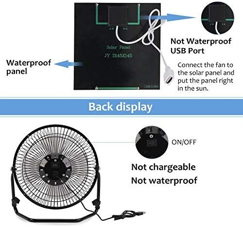 AuNMAs 5.2W Fan do painel solar USB, mini ventilador portátil para resfriamento de ventilação ao ar livre em casa viajando de galinha