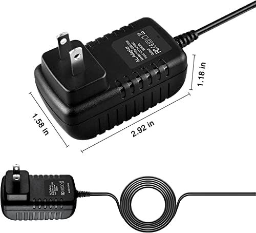 Adaptador AC/CC da Tech-Tech Compatível com Panasonic Palmcorder PV-A208 PV-A208D VHS C Cabo de alimentação de alimentação de