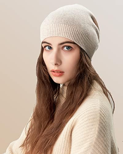 Gisimo Cashmere Slouchy Knit Feanie Hat for Women Winter Warm Ladies Wool Lã Gorros grandes