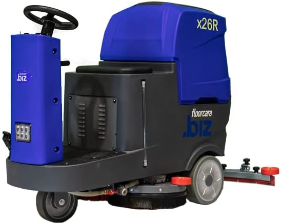 Máquina de lavador de piso automático X26R de limpeza dos EUA, Caminho de limpeza de 26 polegadas, uso comercial industrial, grande capacidade do tanque, alimentação de bateria silenciosa e fácil de usar