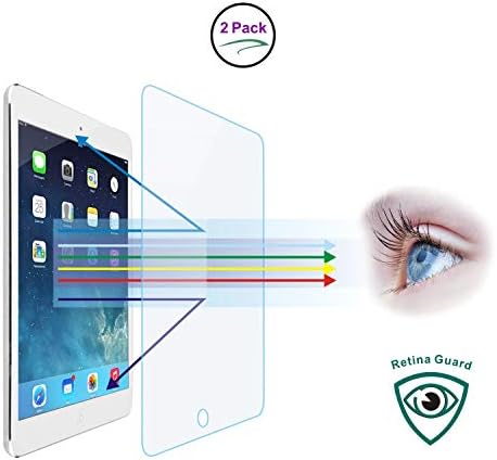 Protetor de tela de vidro com temperamento leve anti-azul de Blue [2 pacote] para iPad Pro 12,9 polegadas, [Cuidados com os olhos, aliviar a fadiga ocular] bloqueia a luz azul prejudicial e UV excessivos