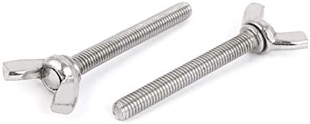 X-DREE 304 ASSLIGENTE DE ASCIMENTO ATAÇÃO DE ASCIMENTO DE ASSLIGADA DE BORNTEFELENTE M6 X 50MM Frea 5pcs (304 Tornillo de Mariposa de Acero Tornillo Sujetador M6 x 50mm Rosca 5pcs