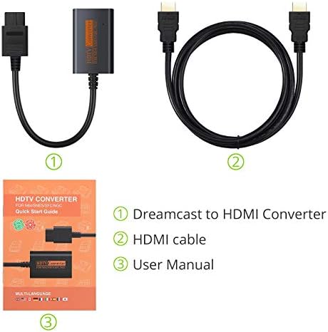 Cabo Camway HDMI para console N64/ SNES, adaptador de conversor N64 para HDMI para HDTV, Suporte 720p Plug e reproduzir nenhuma fonte de alimentação externa necessária