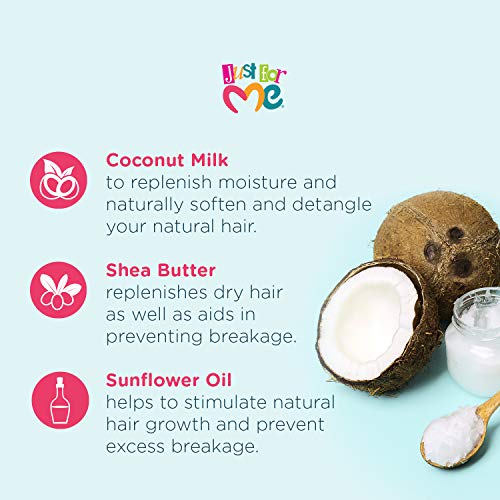 Só para mim, o leite de cabelo natural cache mais suave - define cachos e controla o frizz, contém leite de coco, manteiga de karité,