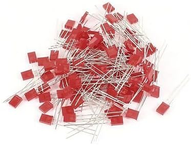 50pcs 2x5x7mm lente difundida LEDS REDS Lâmpada de luz vermelha