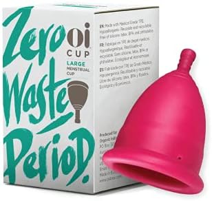 Oi Cup, Copo Menstrual Reutilizável com Huto Zero, Hipoalergênico e Reciclável, Grande