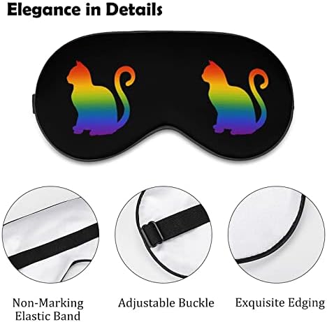 Máscaras para os olhos macios do orgulho do gato LGBT com cinta ajustável confortável de uma venda de venda para dormir