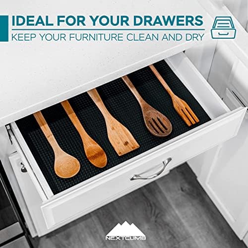 Lineador de linha de prateleira Drawer - Linear de armário à prova d'água verdadeiramente não deslizante - revestimentos de geladeira de cozinha - garra grossa e durável, sem papel, não adesivo, lavável - pente