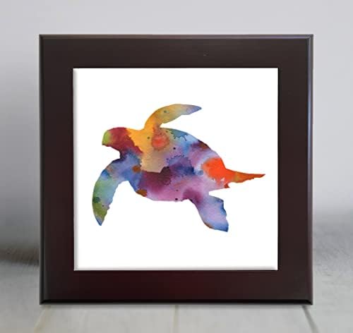 Tartaruga marinha abstrato de arte decorativa em aquarela