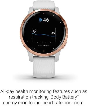 Garmin Vivoactive 4s, Smartwatch de menor porte GPS, apresenta música, monitoramento de energia corporal, exercícios