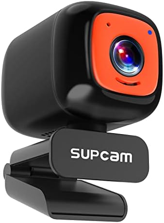 Supcam 4K webcam, webcam de enquadramento automático da AI com microfone e alto -falante ， lente de foco automático ， Campo