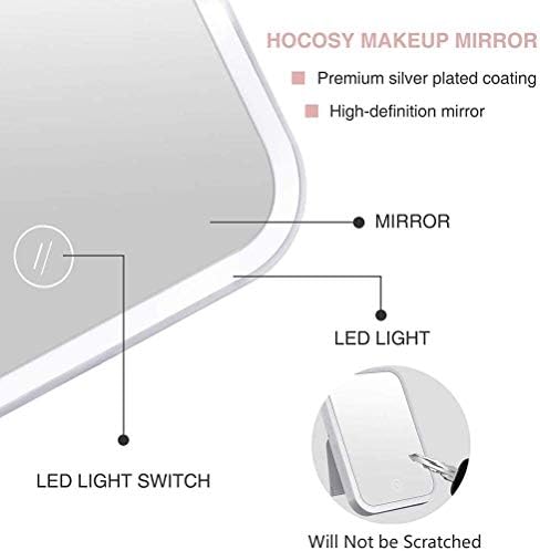 Z Crie espelho de maquiagem de espelho de vaidade de design com luzes, espelho de LED de vaidade de viagem com suporte, interruptor