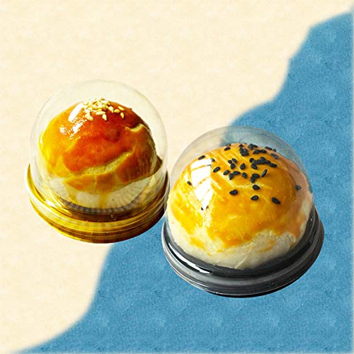 ZOAJU 100pcs Mini -cupcake de plástico transparente recipiente de cupcake, caixas de cozinha lua muffin single recipiente