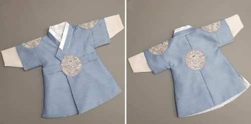 Oujin i coreano azul claro menino hanbok 100 dias ~ 10y/o vestido tradicional coreano bebê menino filhos hanbok